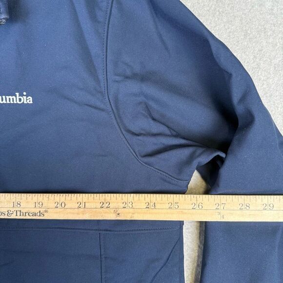 Columbia Mens Size XL Full Zip Front Jacket Blue Fleece Lined Zippered Pockets - Picture 3 of 7